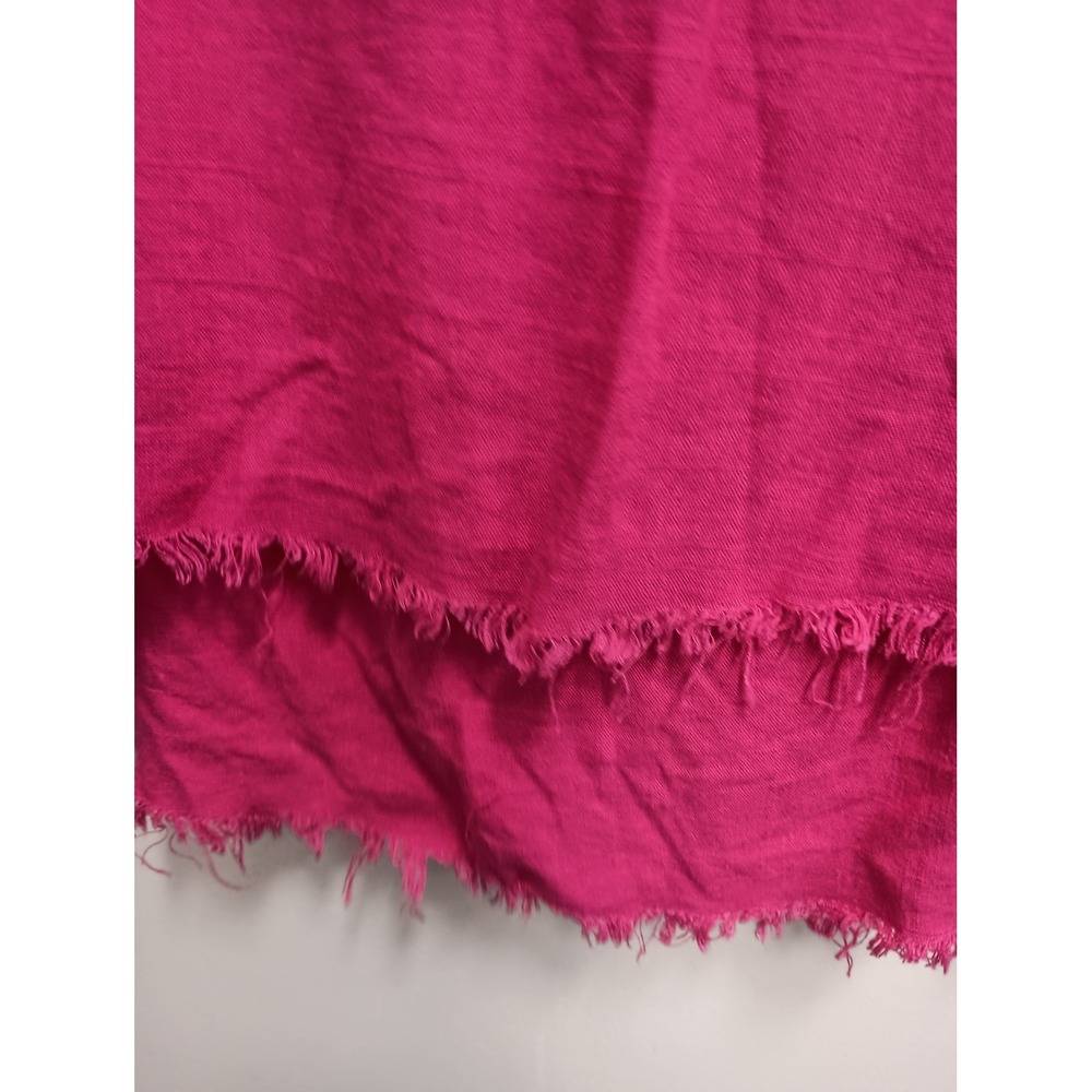Umgee Tunic Top Womens 1XL Pink Short Sleeve Boho Linen Blend Frayed Hem - Picture 5 of 11